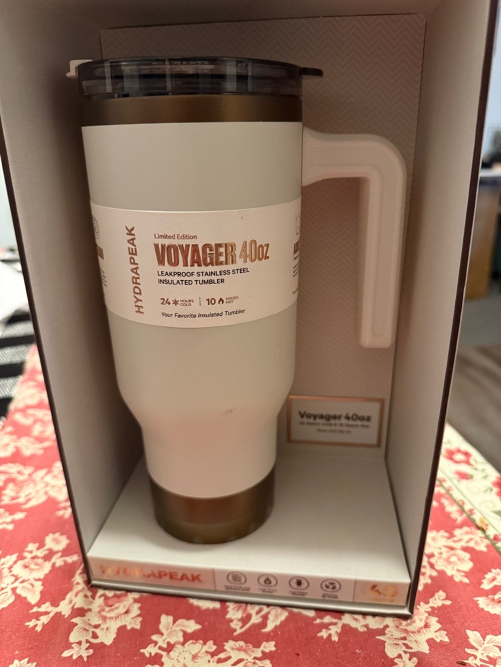 Hydrapeak Voyager 40oz Insulated Tumbler - White